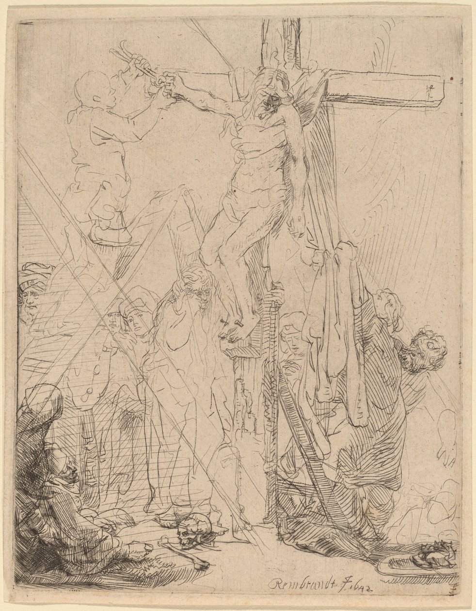 De kruisafneming: een schets door Rembrandt van Rijn