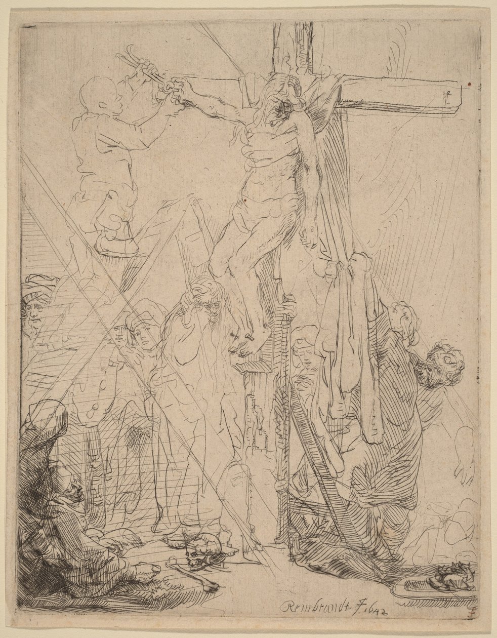 De kruisafneming: een schets door Rembrandt van Rijn