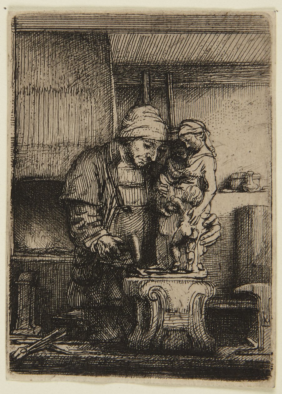De goudsmid  (Hind 285, staat I) door Rembrandt van Rijn