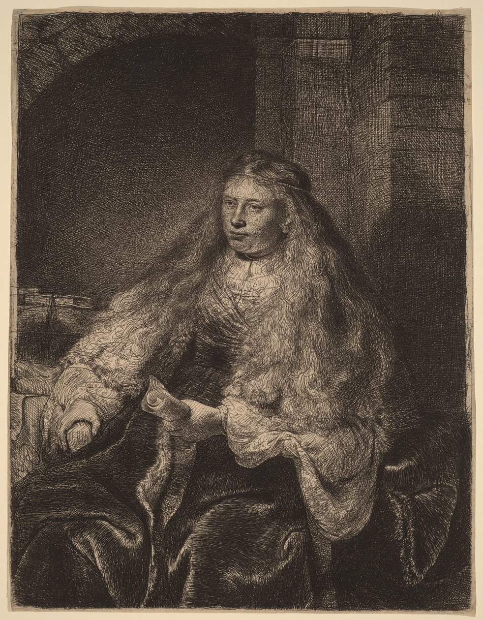 De grote joodse bruid door Rembrandt van Rijn