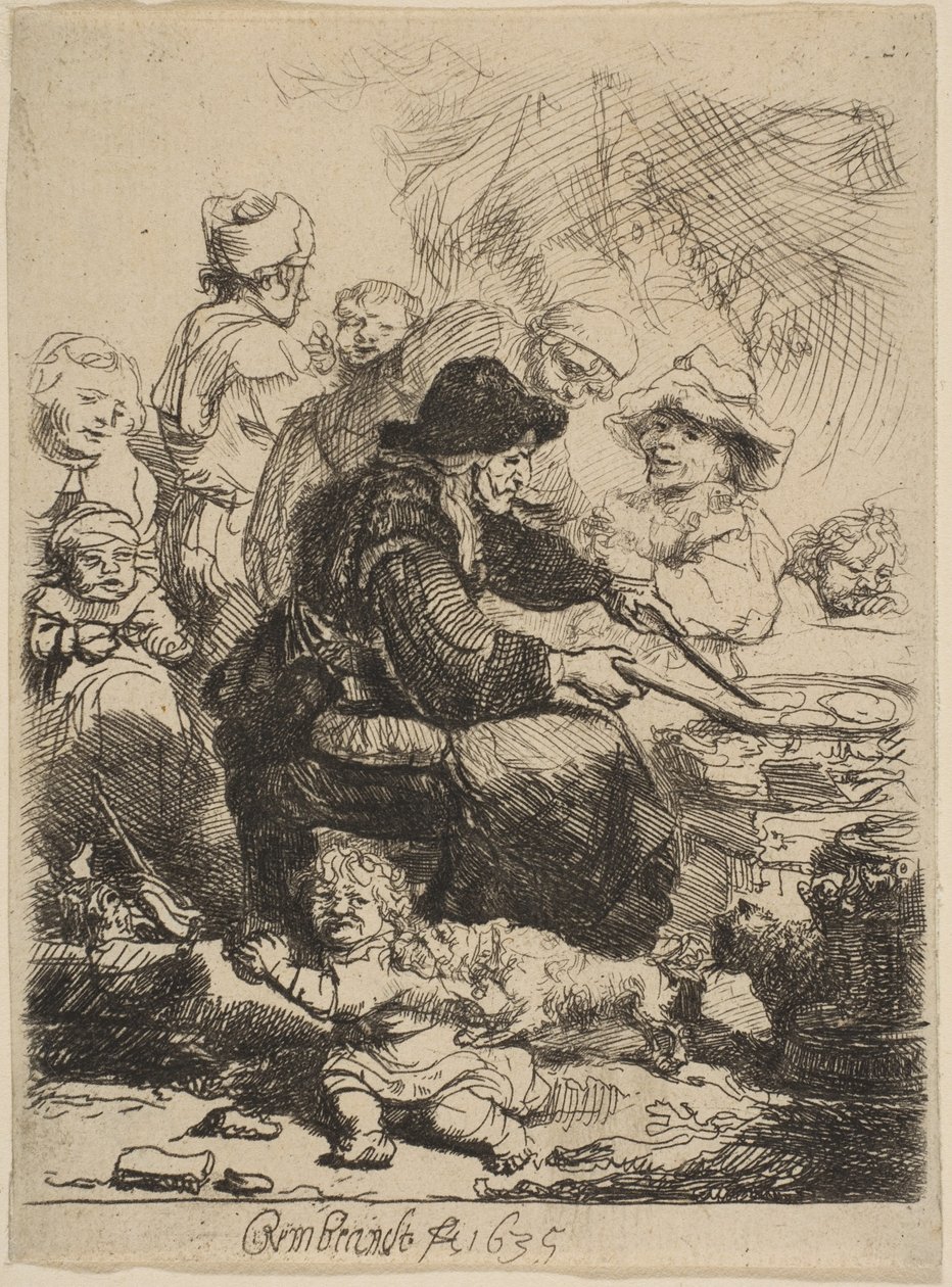 De Pannenkoekenbakster, 1635 door Rembrandt van Rijn