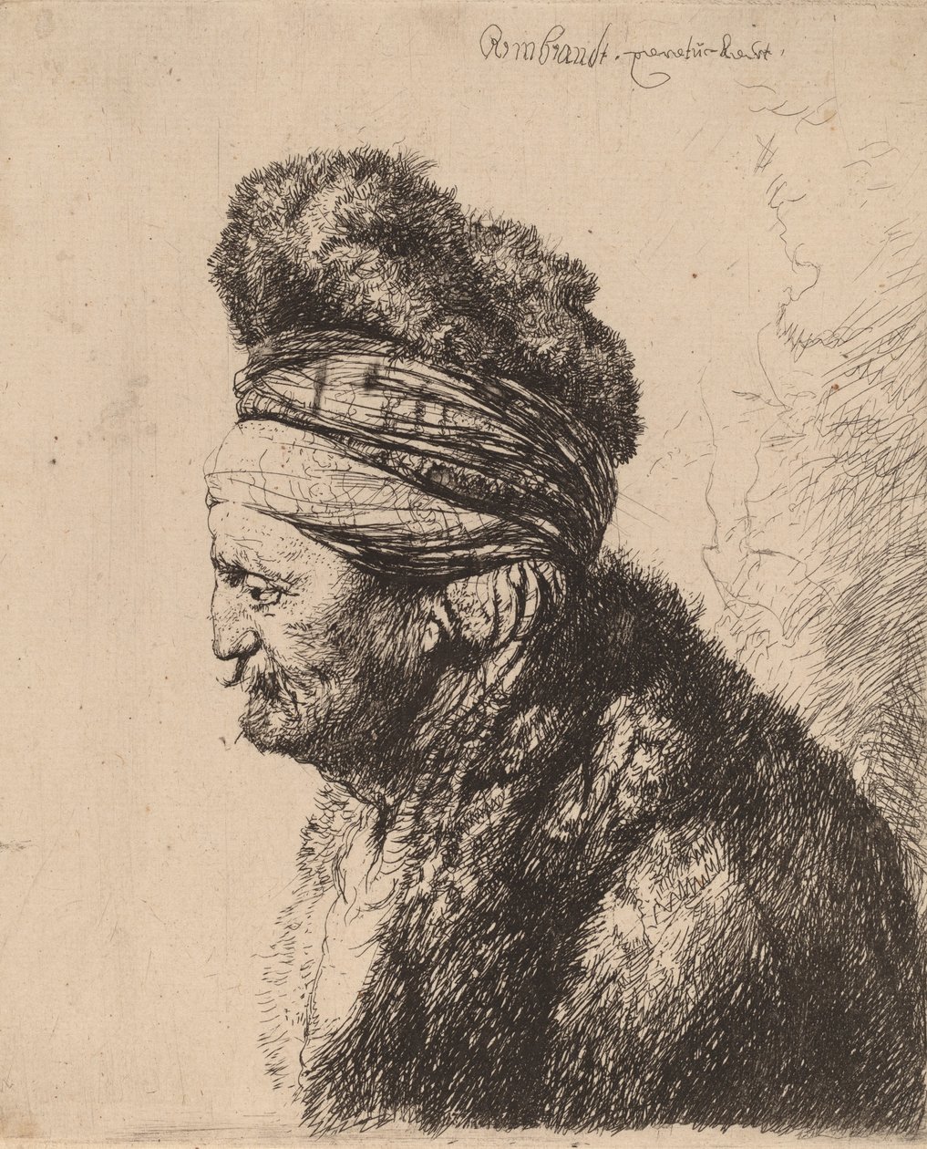 Het tweede oosterse hoofd, ca. 1635 door Rembrandt van Rijn