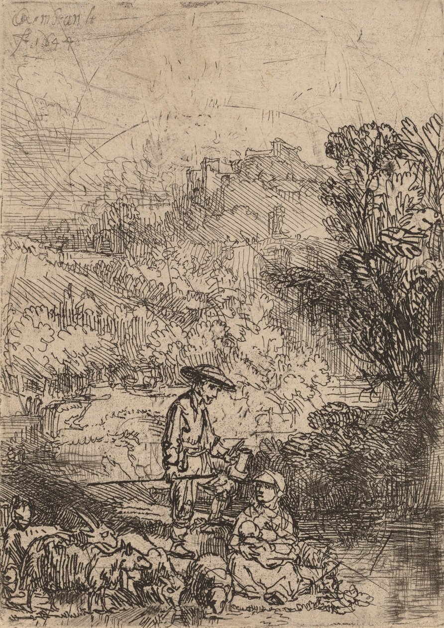 De herder en zijn familie, 1644 door Rembrandt van Rijn