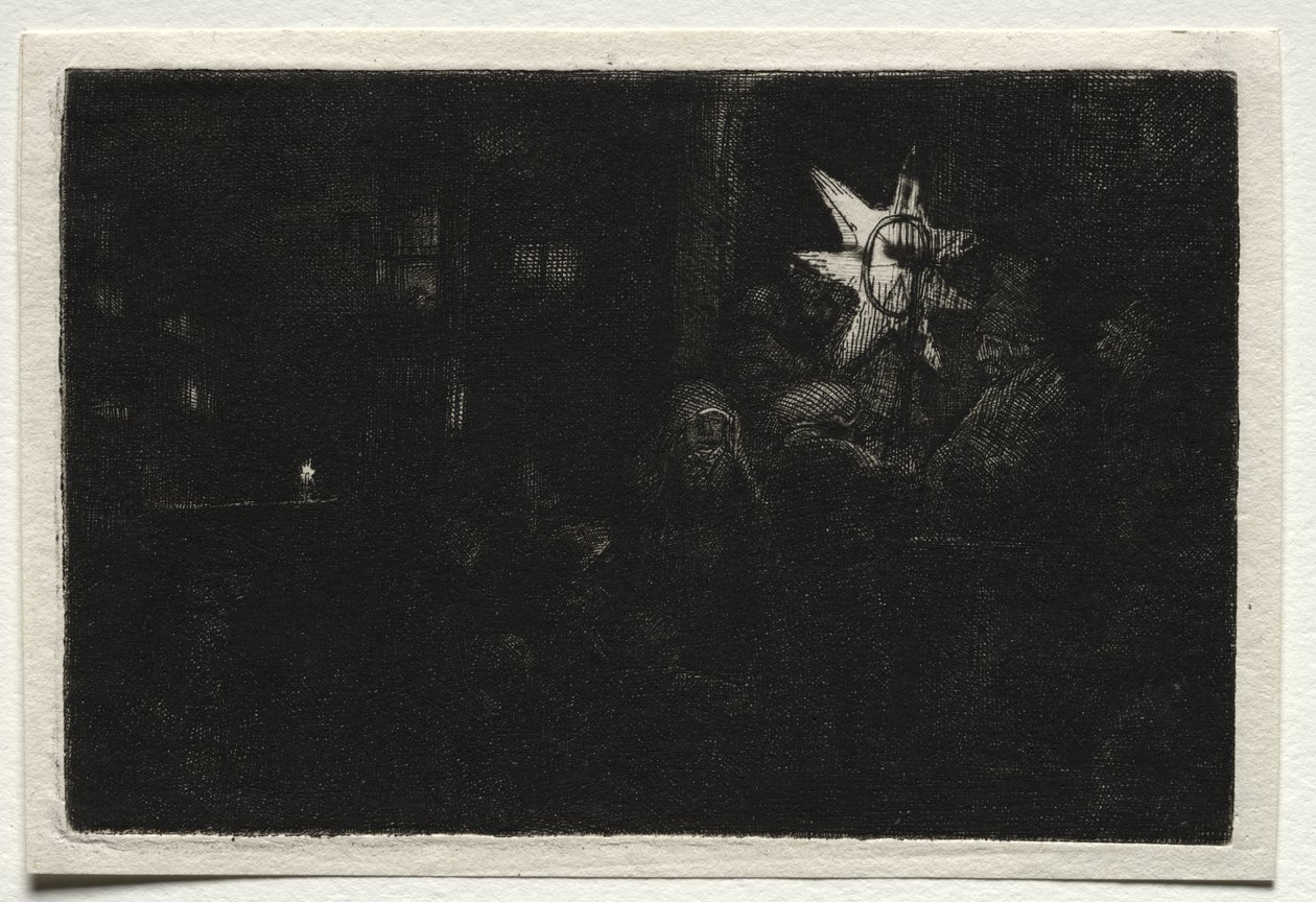 De Ster der Koningen: Een nachtelijk stuk door Rembrandt van Rijn