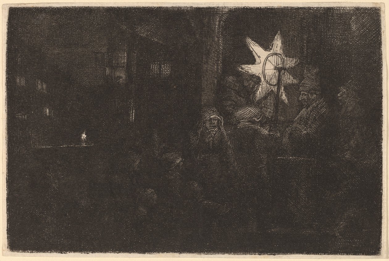De Ster van de Koningen: een Nachtstuk door Rembrandt van Rijn