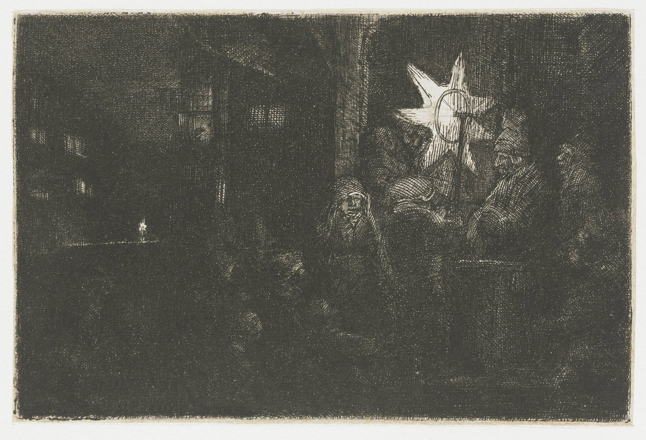 De Ster van de Koningen: een nachtstuk door Rembrandt van Rijn