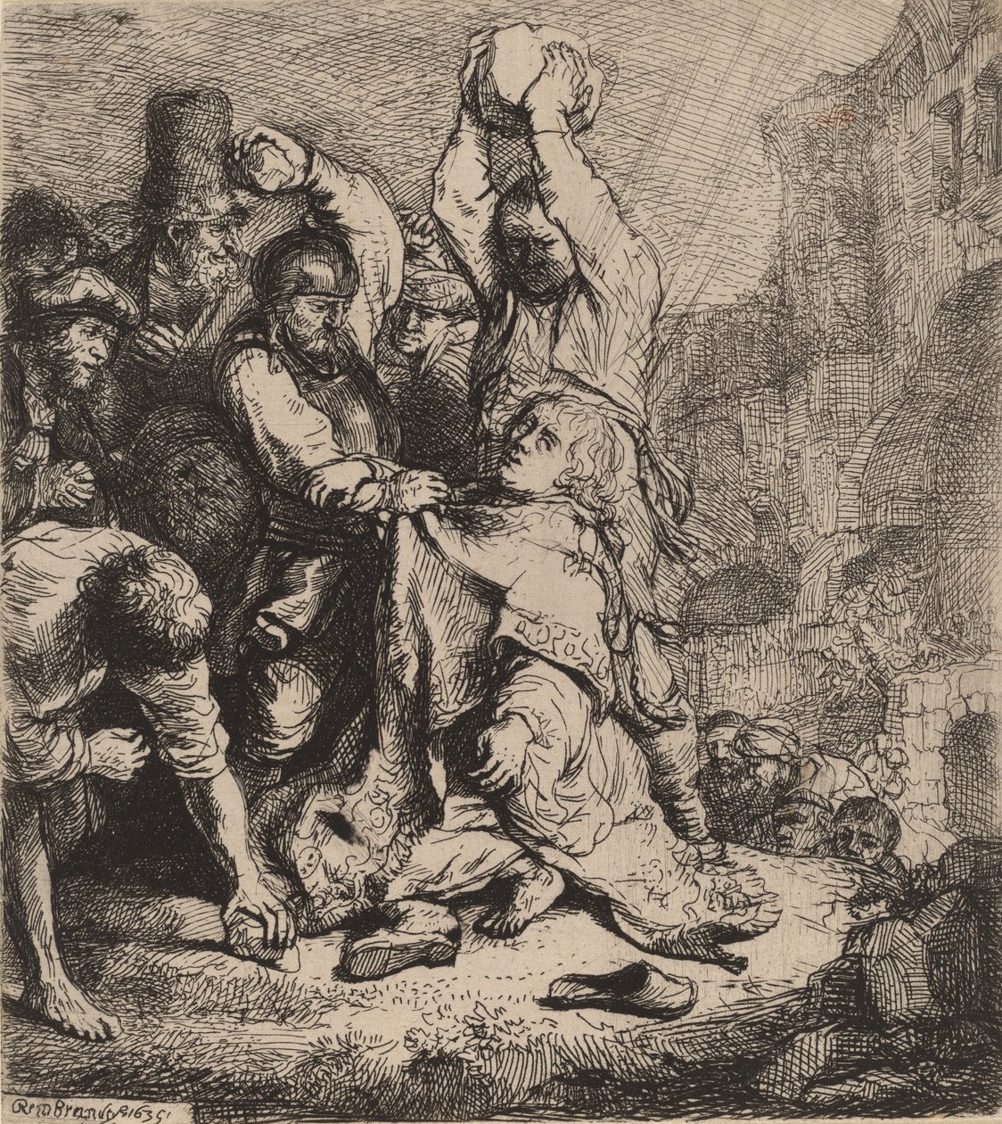De Steniging van Sint Stefanus door Rembrandt van Rijn