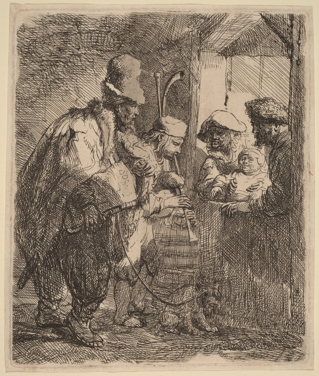 De rondtrekkende muzikanten door Rembrandt van Rijn