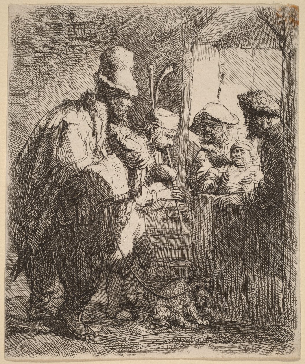 De rondtrekkende muzikanten door Rembrandt van Rijn