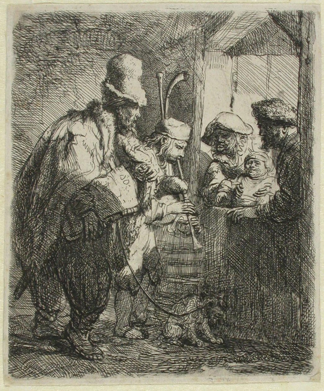 De rondtrekkende muzikanten door Rembrandt van Rijn