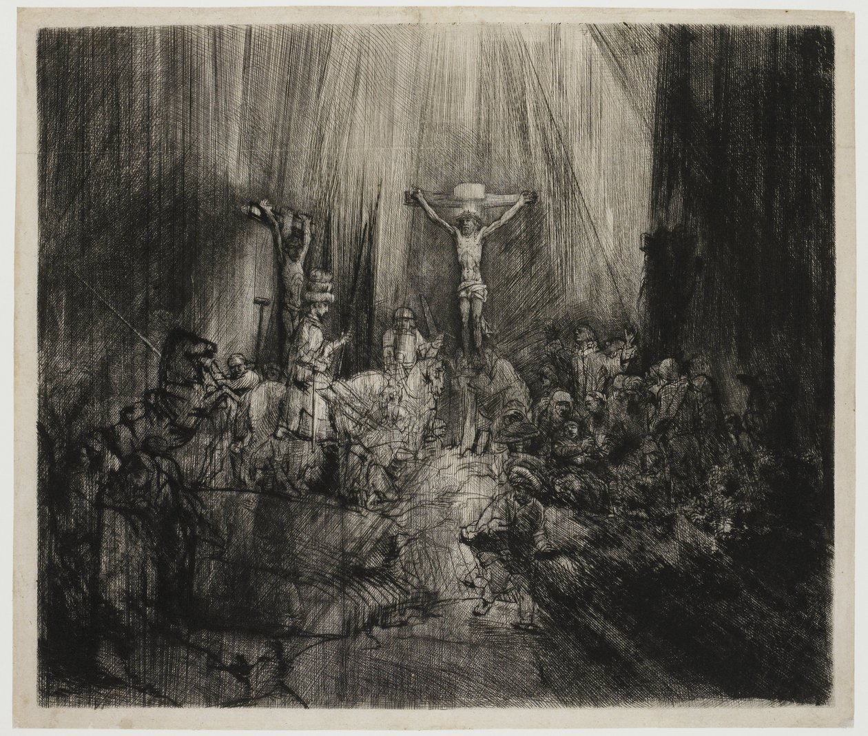 De drie kruisen door Rembrandt van Rijn