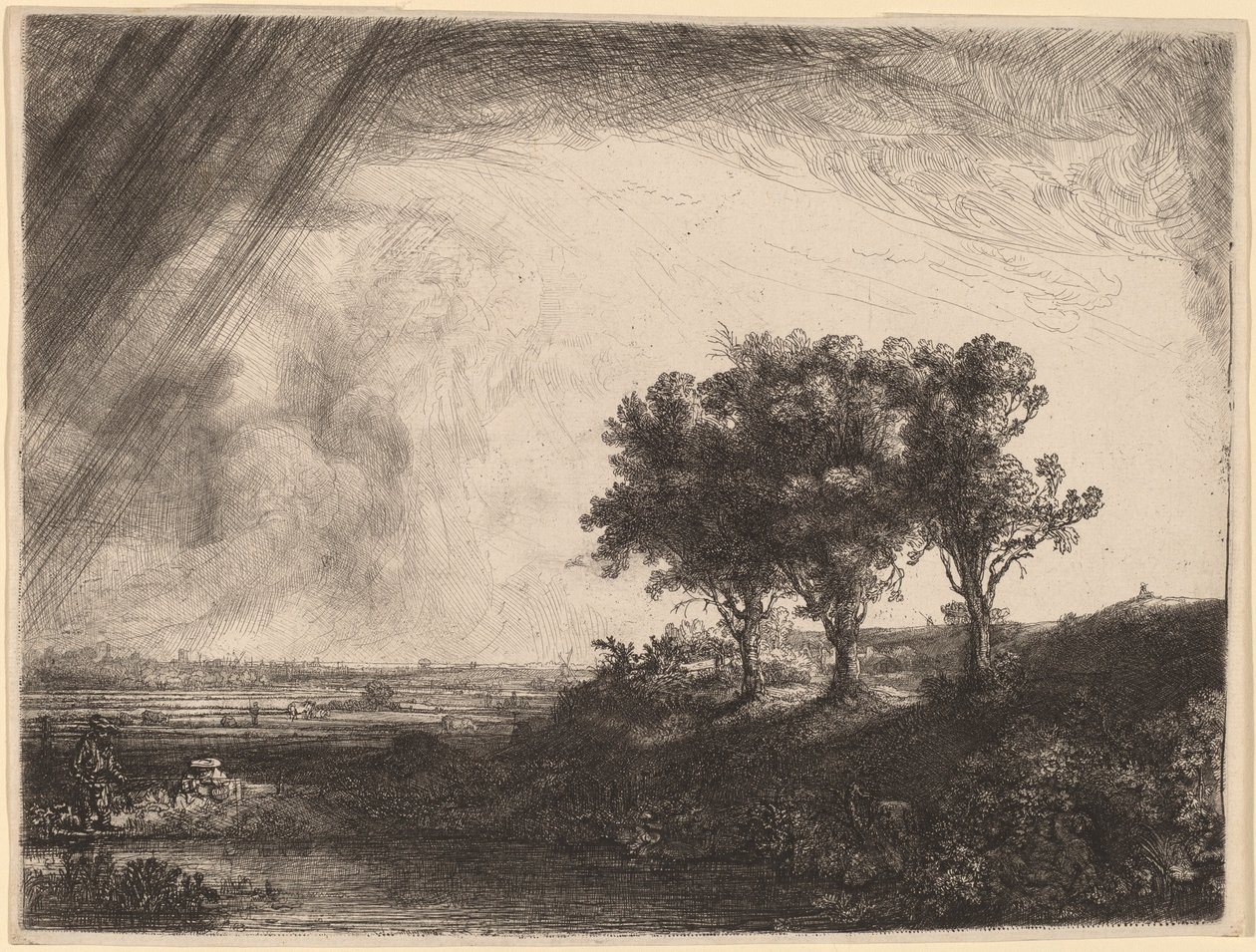 De Drie Bomen door Rembrandt van Rijn