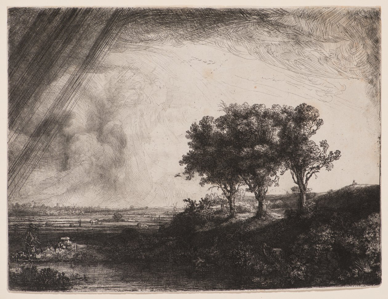 De drie bomen door Rembrandt van Rijn