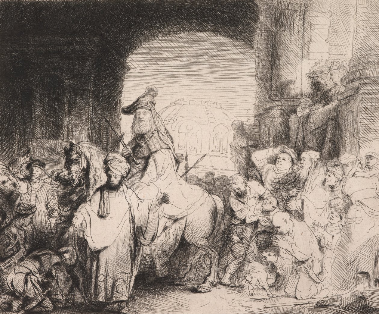 De triomf van Mordechai door Rembrandt van Rijn