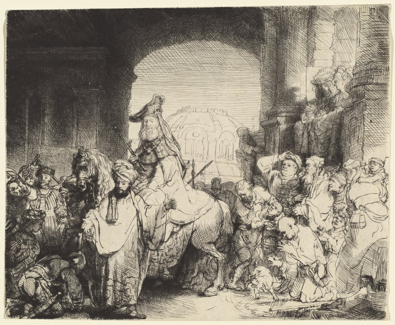 De triomf van Mordechai door Rembrandt van Rijn