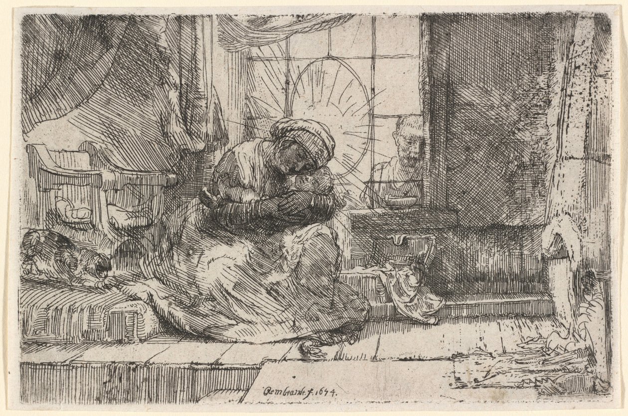 De Maagd met het Kind, de kat en de slang door Rembrandt van Rijn
