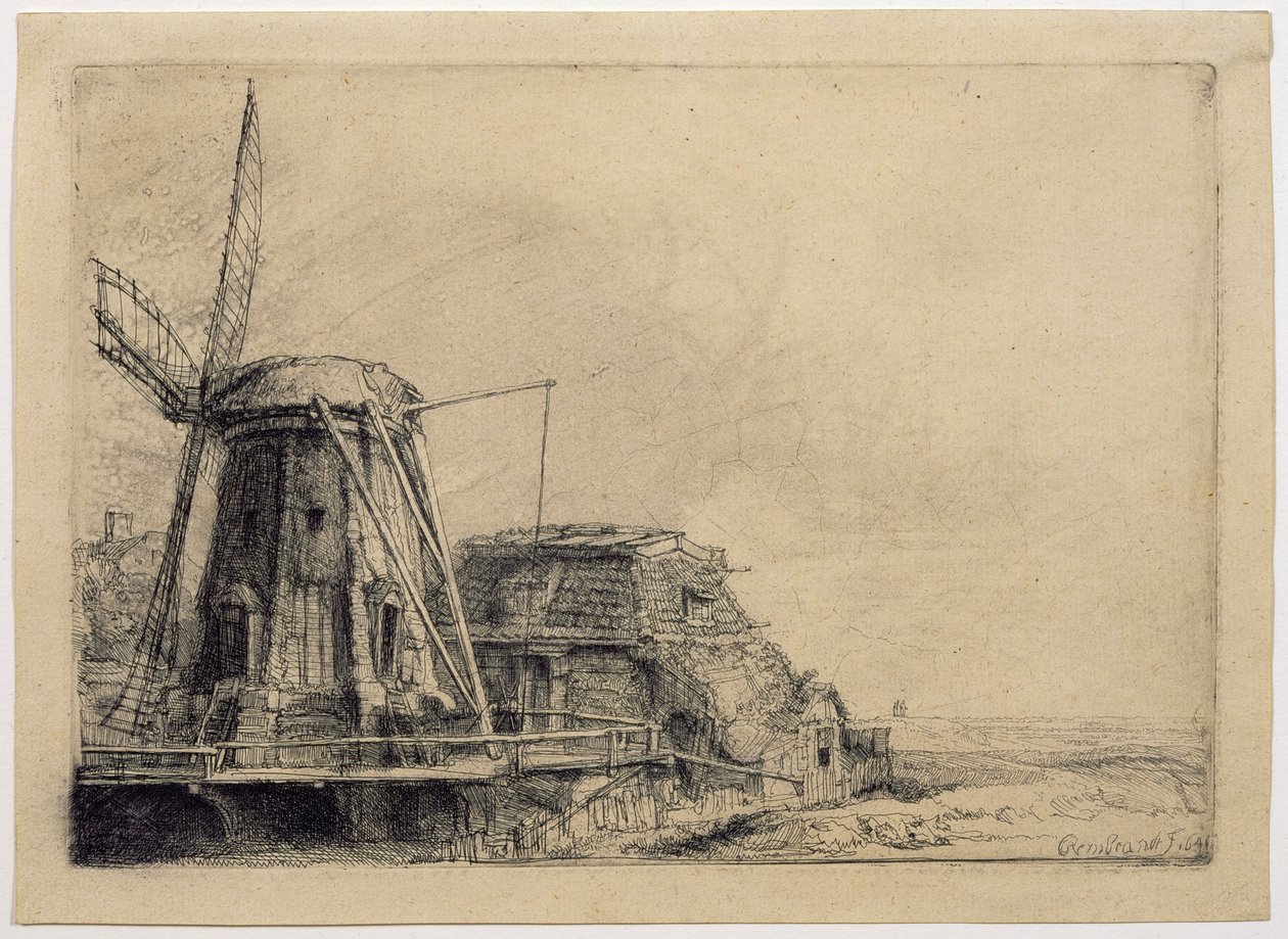 De Windmolen door Rembrandt van Rijn