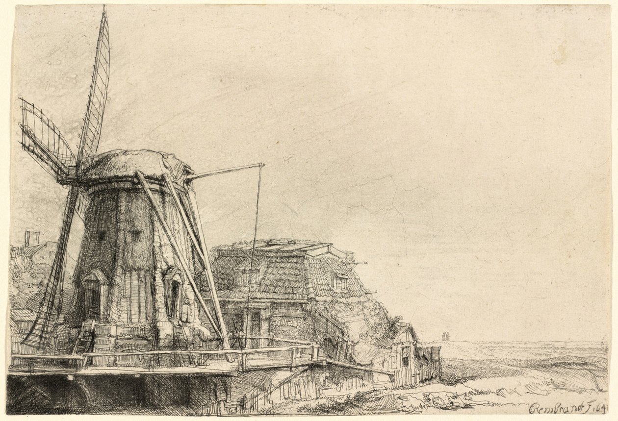 De windmolen door Rembrandt van Rijn