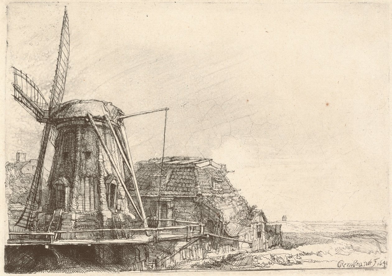 De windmolen door Rembrandt van Rijn