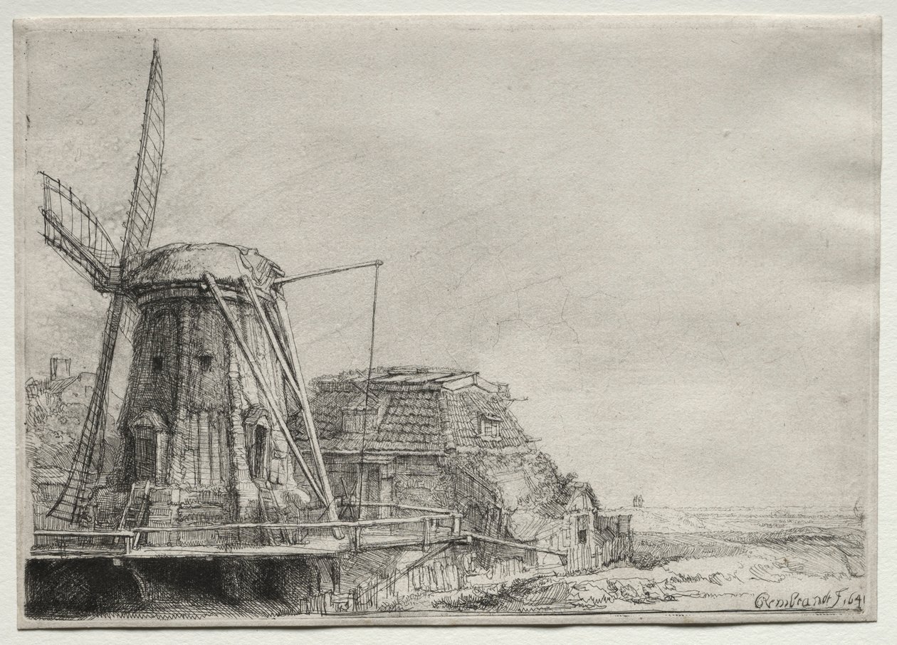 De molen, 1641 door Rembrandt van Rijn