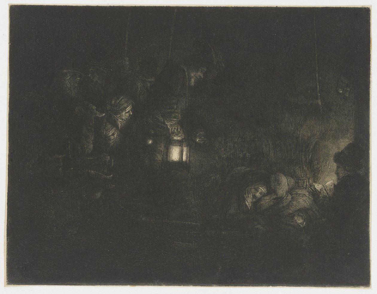De aanbidding van de herders: een nachtstuk door Rembrandt van Rijn