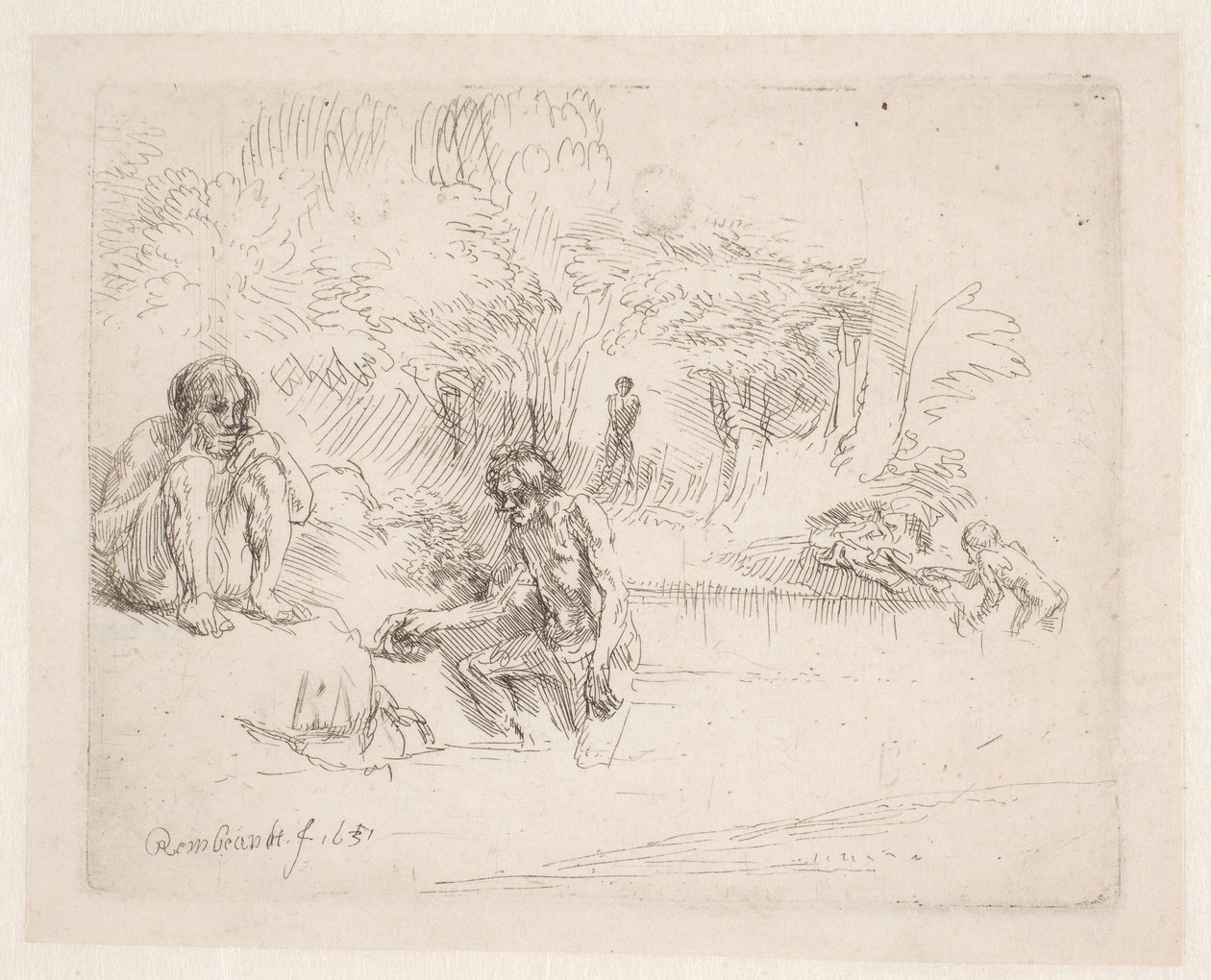 De badgasten door Rembrandt van Rijn