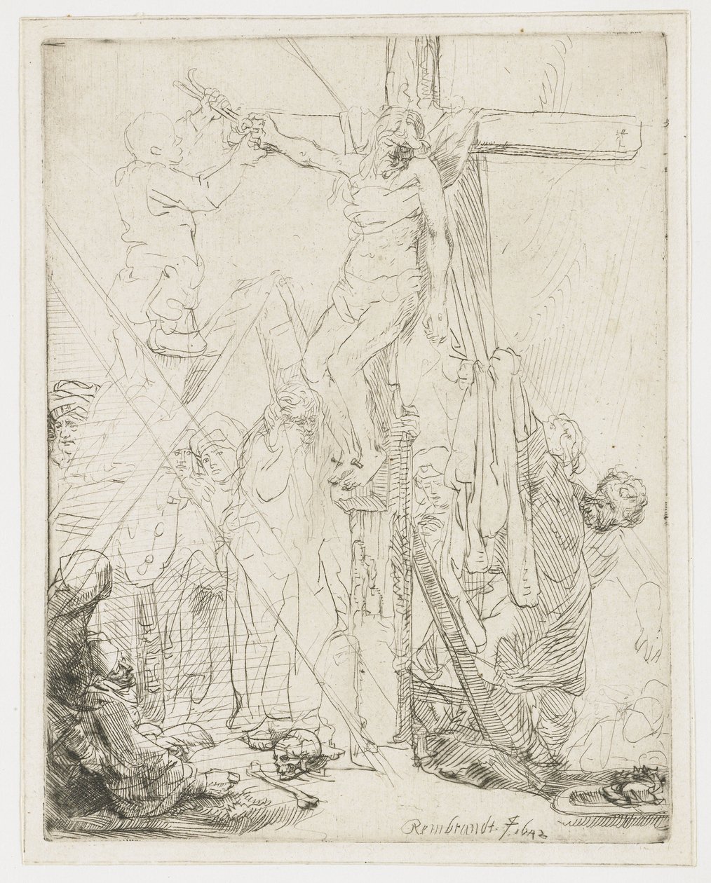 De kruisafneming: een schets door Rembrandt van Rijn