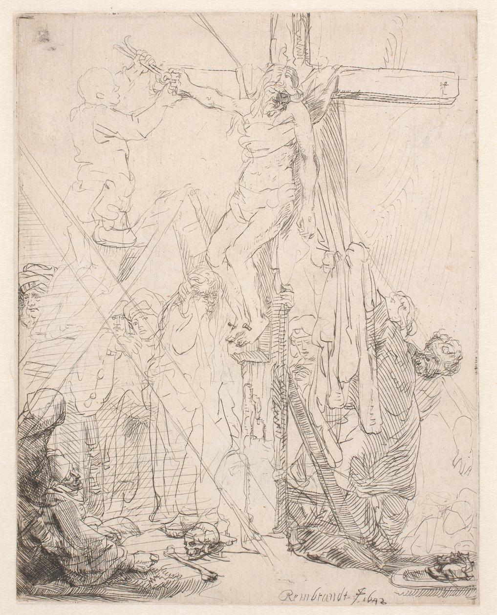 De afneming van het kruis: een schets door Rembrandt van Rijn