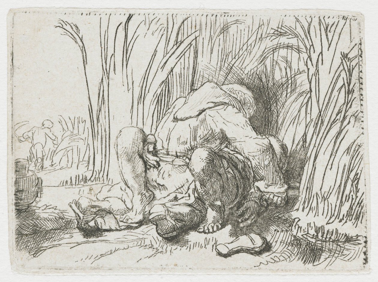 De monnik in het maïsveld door Rembrandt van Rijn