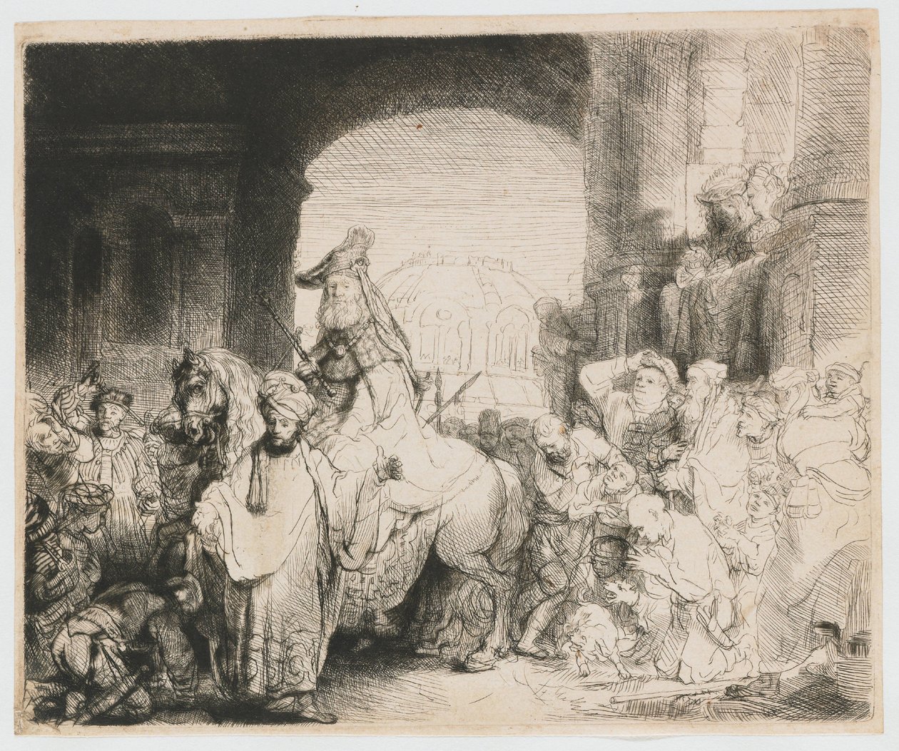 De overwinning van Mordechai door Rembrandt van Rijn