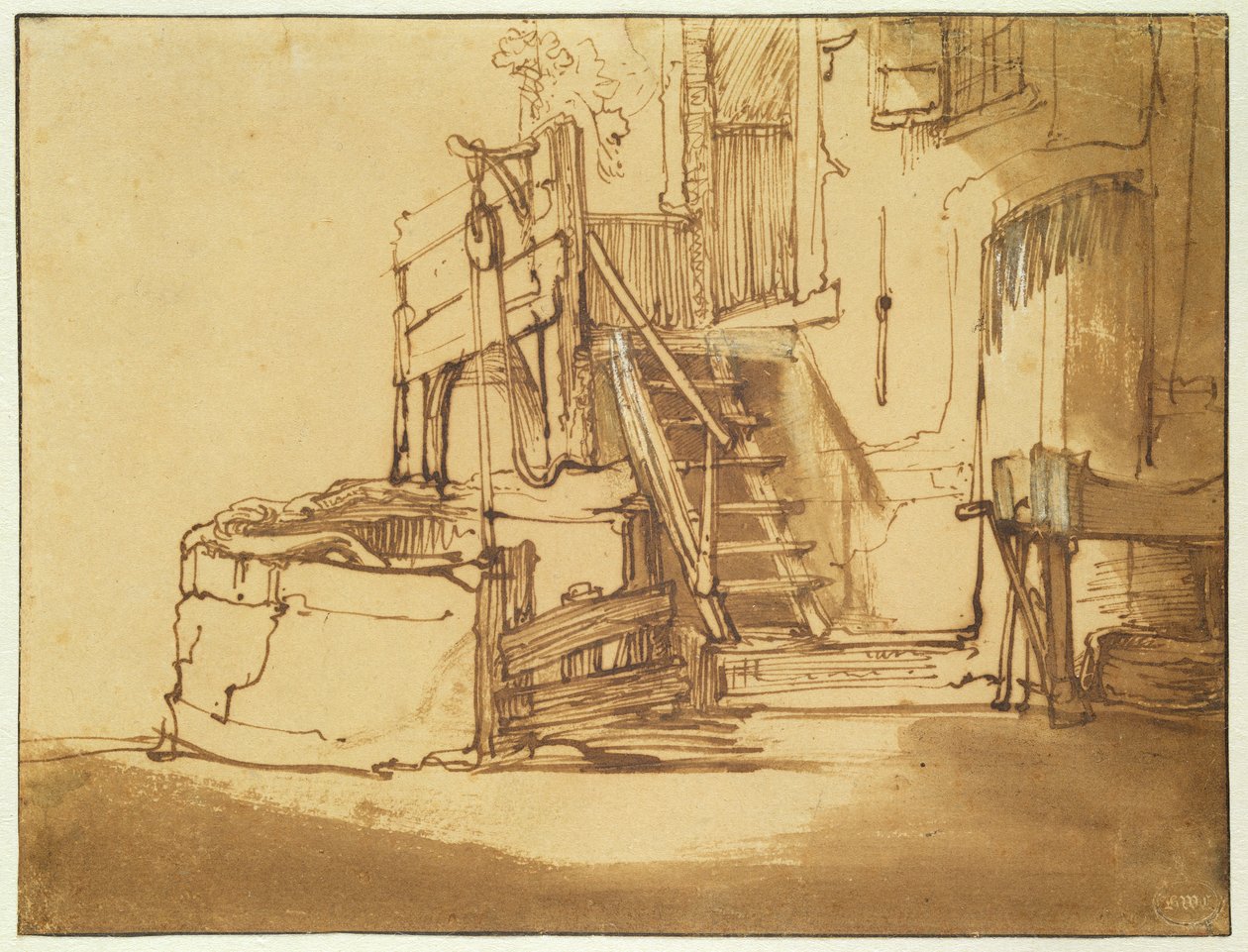 De put voor de boerderij door Rembrandt van Rijn