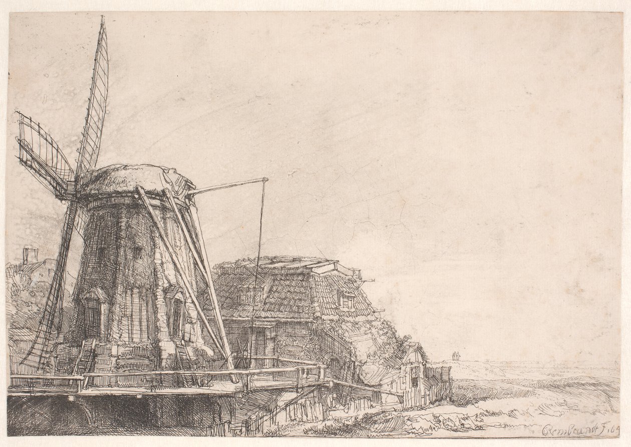 De windmolen door Rembrandt van Rijn
