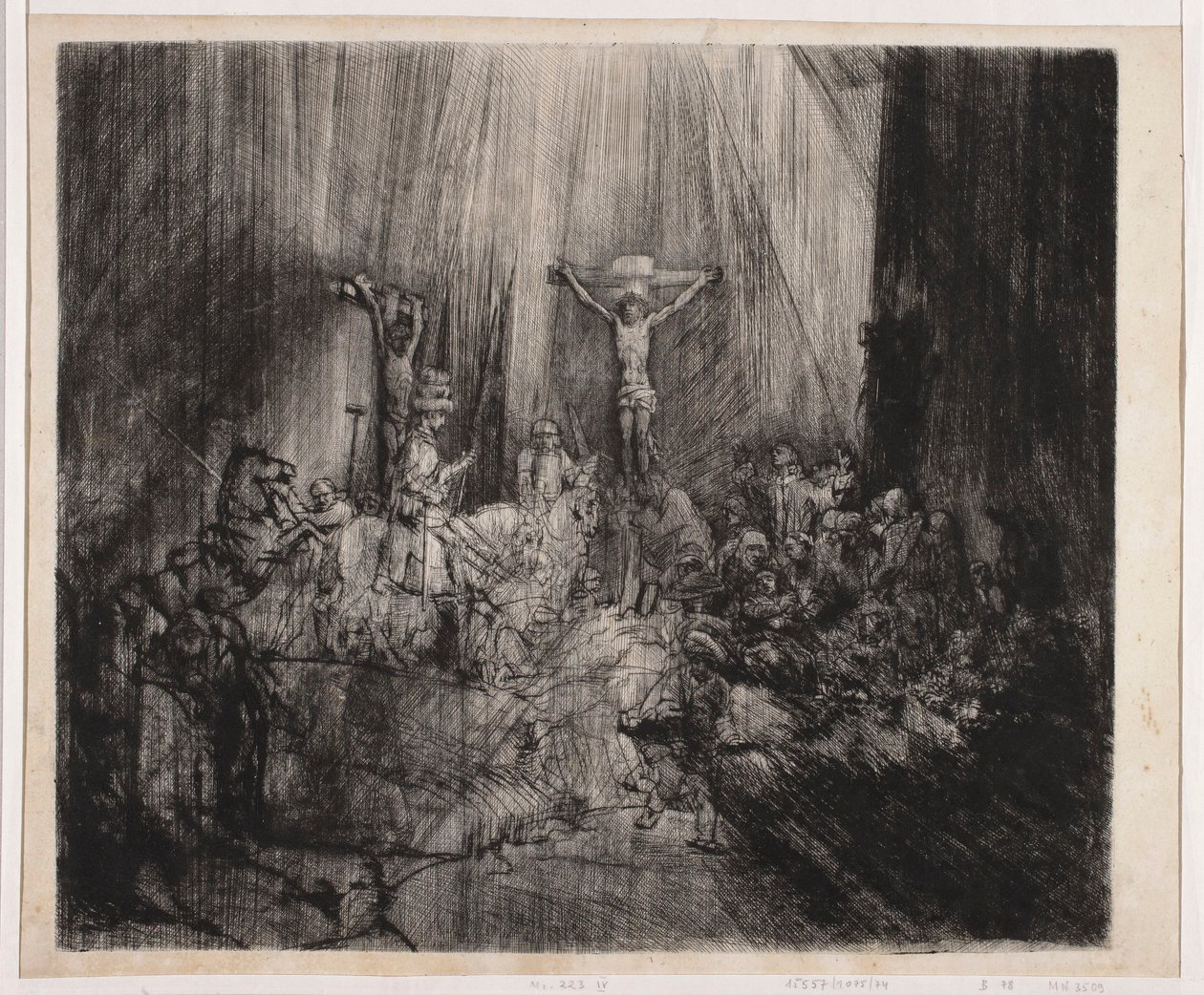 Drie kruisen door Rembrandt van Rijn