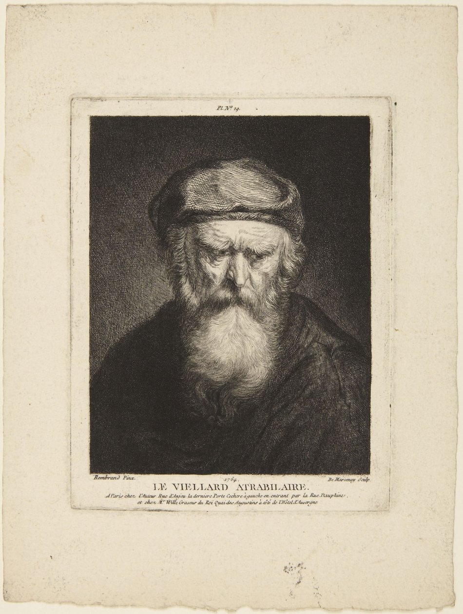 Norse oude man door Rembrandt van Rijn