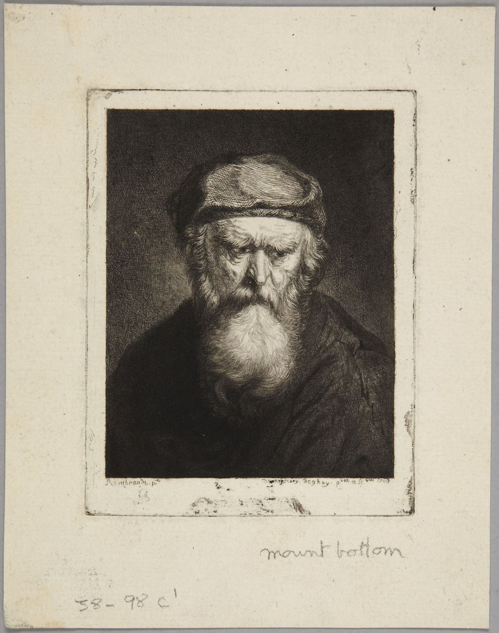 Atrabilaire oude man door Rembrandt van Rijn
