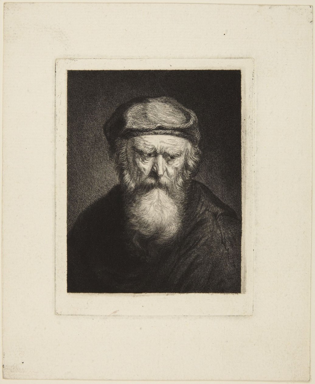 Prikkelbare oude man door Rembrandt van Rijn