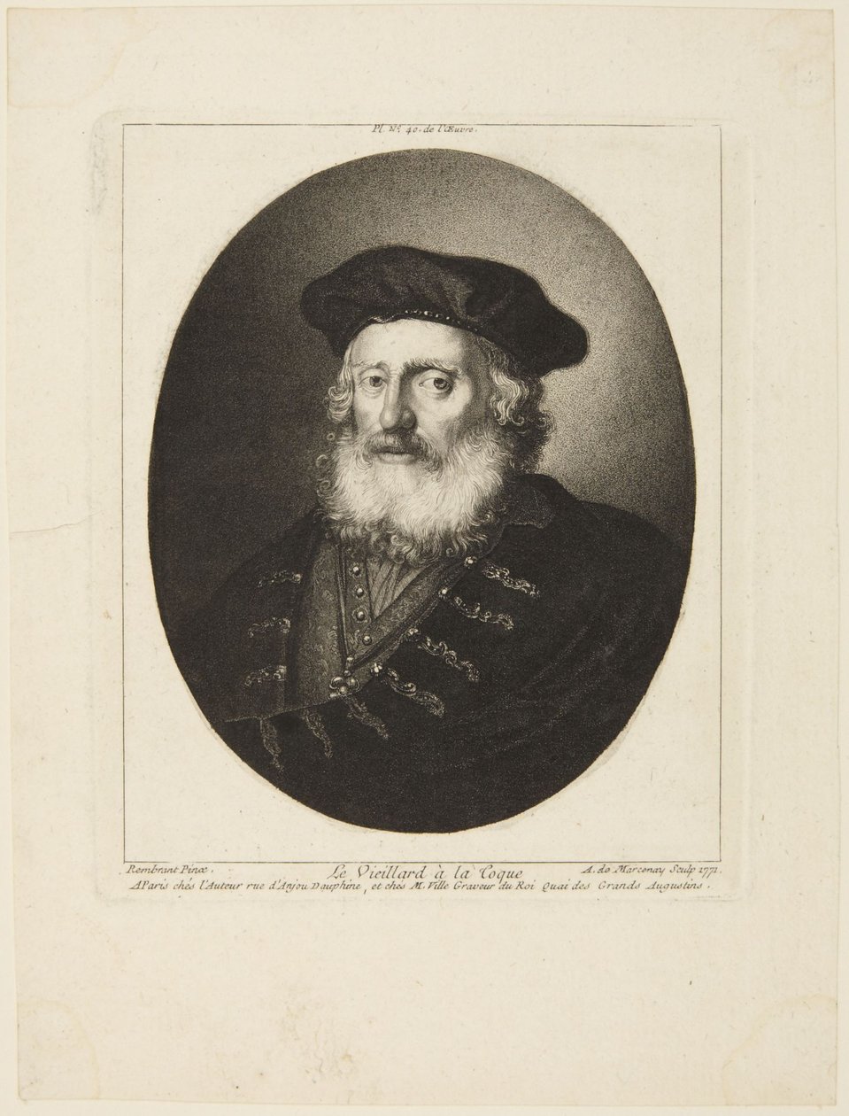 Oude man met muts door Rembrandt van Rijn