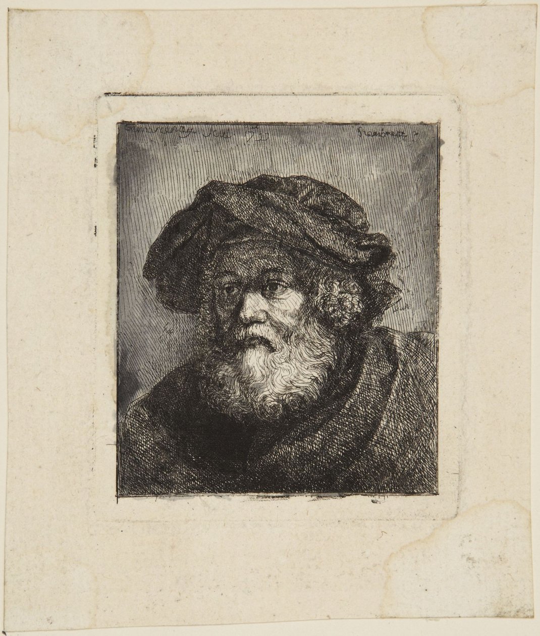 Oude man met muts door Rembrandt van Rijn