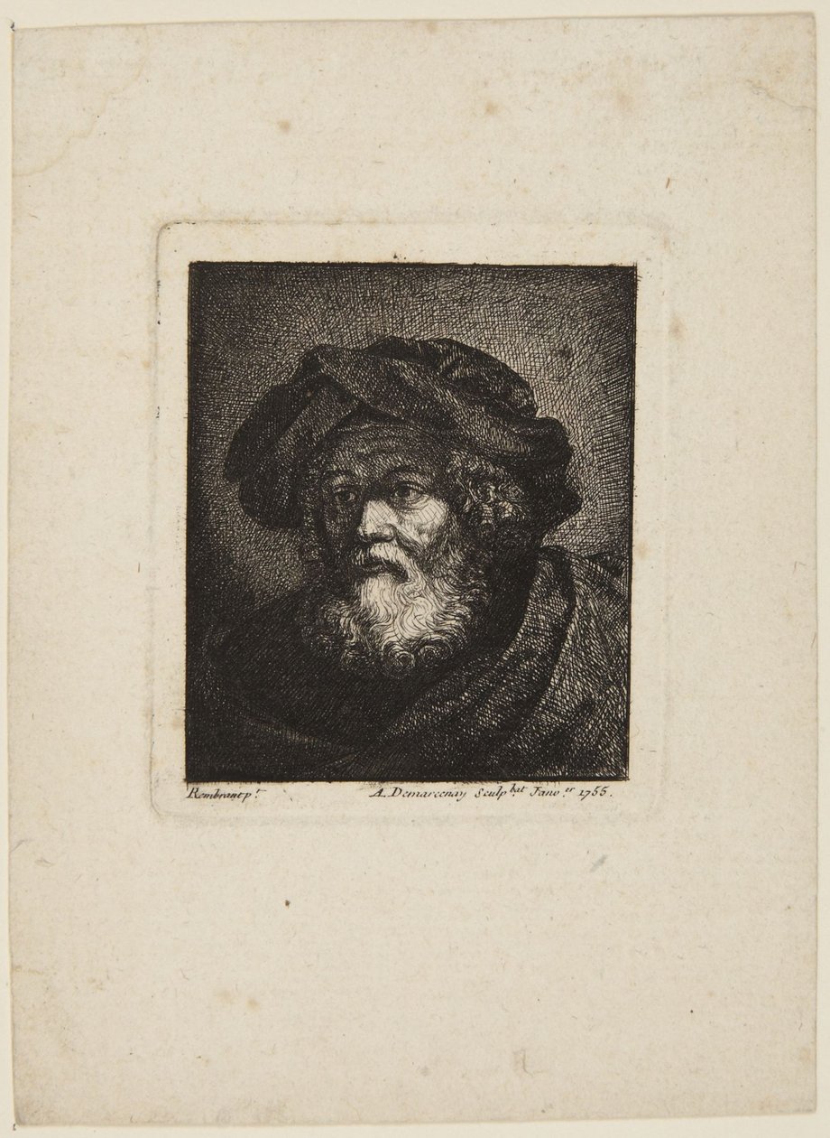 Oude man met muts door Rembrandt van Rijn