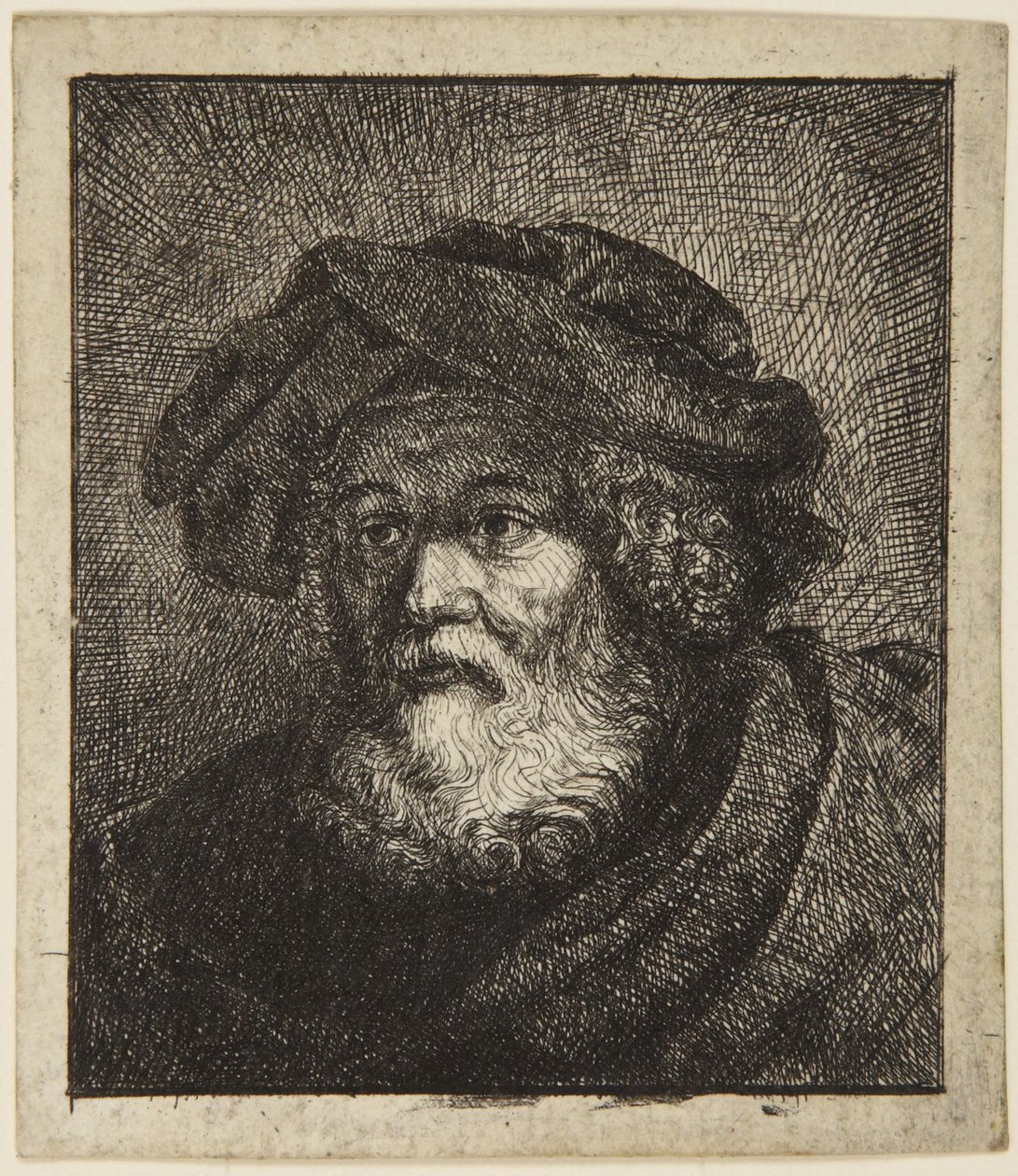 Oude man met muts door Rembrandt van Rijn