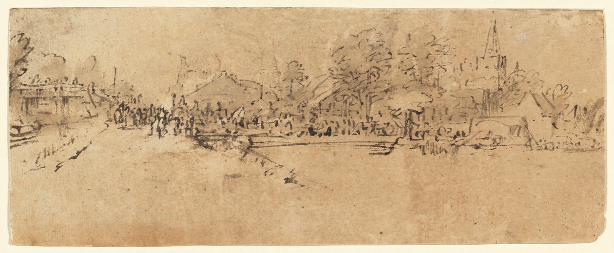 Uitzicht op Diemen door Rembrandt van Rijn
