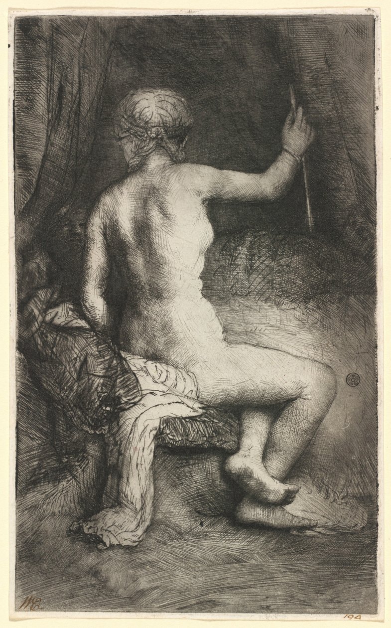 De vrouw met de pijl door Rembrandt van Rijn