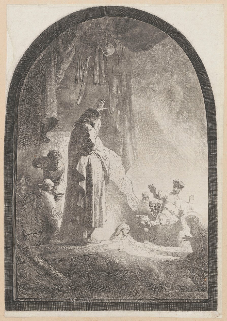 De opwekking van Lazarus (groot paneel) door Rembrandt van Rijn