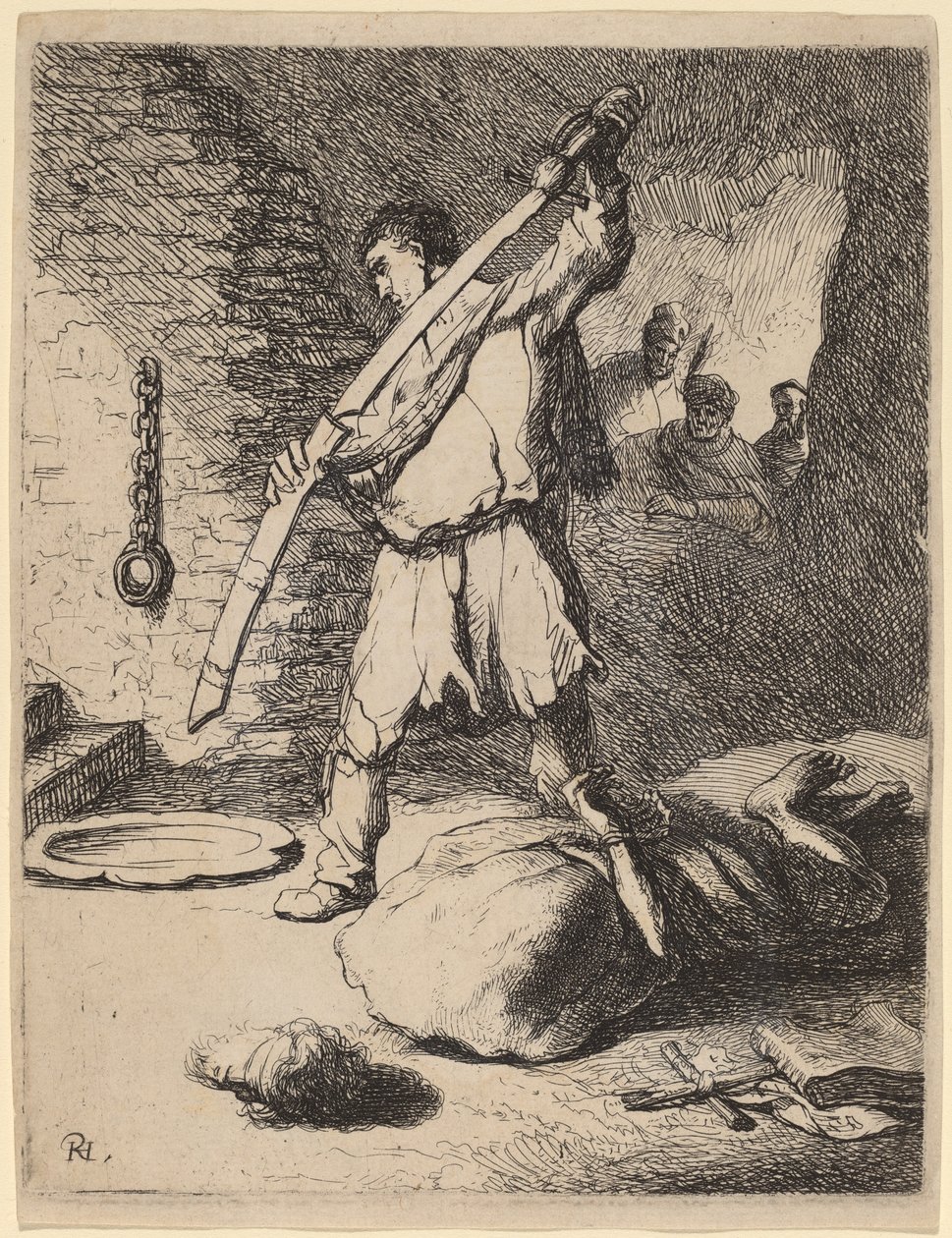 Onthoofding van Johannes de Doper door Rembrandt van Rijn and Studio of Rembrandt