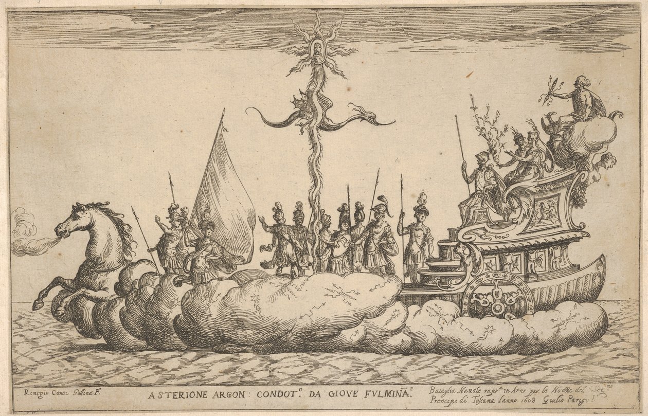 Asterion, uit de serie Vaten van de Argonauten voor het huwelijksfeest van Cosimo, 1608 door Remigio Cantagallina