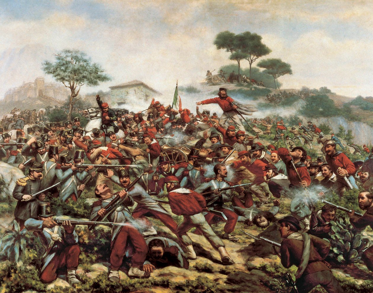 Giuseppe Garibaldi bij de Slag om Calatafimi, 15 mei door Remigio Legat