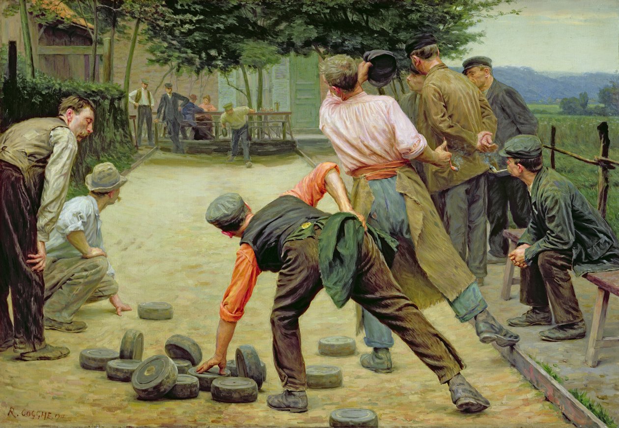 Een spelletje bourles in Vlaanderen, 1911 door Remy Cogghe