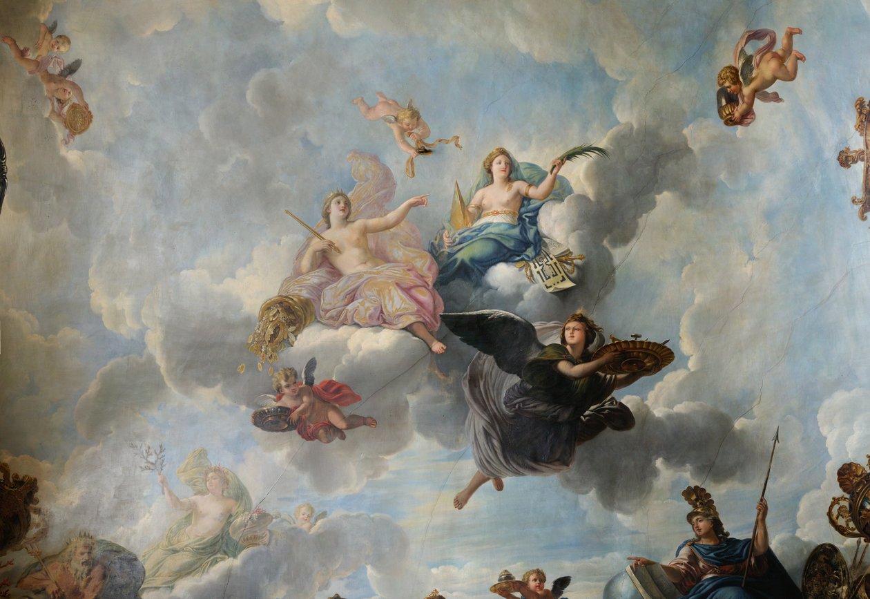 Figuur van de Koninklijke Pracht, Onsterfelijkheid en Vooruitgang in de Schone Kunsten door René Antoine Houasse