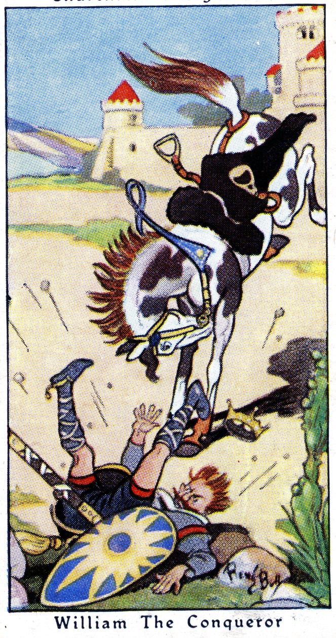 Willem de Veroveraar valt van zijn paard op 9 september 1087 bij Saint-Gervais nabij Rouen, Normandië, 1936 door René Bull