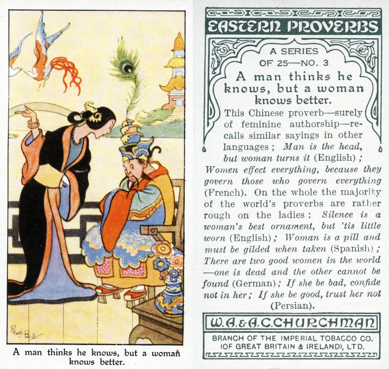 Een man denkt dat hij het weet, maar een vrouw weet het beter, 1931 door René Bull